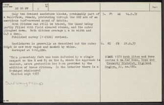 Castlehaven, NH98NW 5, Ordnance Survey index card, page number 2, Verso