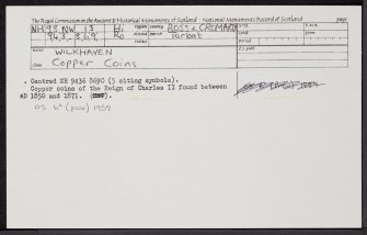 Wilkhaven, NH98NW 13, Ordnance Survey index card, Recto