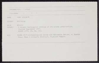 Port Uilleim, NH98NW 19, Ordnance Survey index card, Recto
