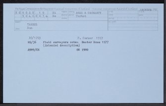Tarrel, NH98SW 19, Ordnance Survey index card, Recto