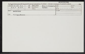 Rockfield, General, NH98SW 22, Ordnance Survey index card, Recto