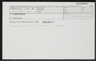 Portmahomack, NH98SW 25, Ordnance Survey index card, Recto