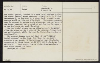 Parc-An-Caipel, Congash, NJ02NE 1, Ordnance Survey index card, page number 2, Verso