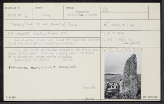 Tom Nan Carragh, NJ02SW 6, Ordnance Survey index card, page number 1, Recto