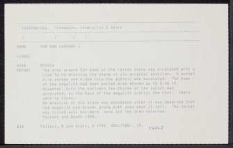 Tom Nan Carragh, NJ02SW 6, Ordnance Survey index card, Recto