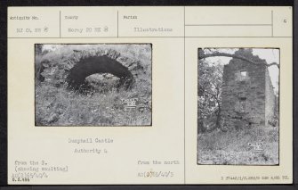 Dunphail Castle, NJ04NW 8, Ordnance Survey index card, Recto