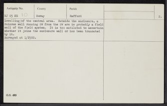 Wester Tulloch, NJ05NE 10, Ordnance Survey index card, page number 2, Verso