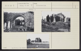 Kinloss Abbey And Burial Ground, NJ06SE 2, Ordnance Survey index card, Recto