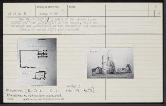 Kinloss Abbey And Burial Ground, NJ06SE 2, Ordnance Survey index card, page number 3, Recto