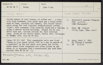 Culbin Sands, NJ06SW 6, Ordnance Survey index card, Recto