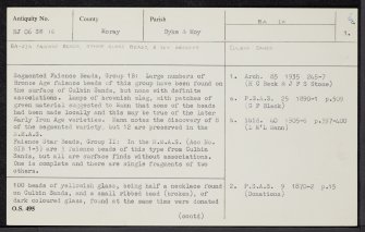 Culbin Sands, NJ06SW 15, Ordnance Survey index card, page number 1, Recto