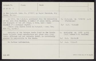 Culbin Sands, NJ06SW 15, Ordnance Survey index card, page number 2, Verso