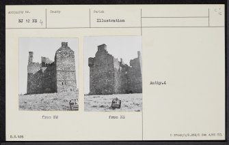 Blairfindy Castle, NJ12NE 4, Ordnance Survey index card, Recto