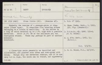 Marionburgh, NJ13NE 3, Ordnance Survey index card, page number 1, Recto