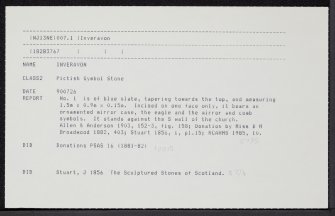 Inveravon, NJ13NE 7.1, Ordnance Survey index card, Recto