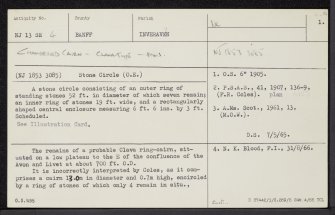 Doune Of Dalmore, NJ13SE 4, Ordnance Survey index card, page number 1, Recto