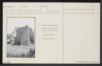 Pluscarden Abbey, Prior's Lodging, NJ15NW 6.2, Ordnance Survey index card, Recto