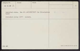 Dallas, Market Cross, NJ15SW 2, Ordnance Survey index card, page number 2, Verso