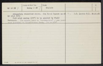 Gordonstoun House, NJ16NE 7, Ordnance Survey index card, page number 2, Verso