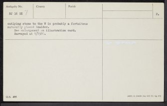 Knock Of Alves, NJ16SE 7, Ordnance Survey index card, page number 2, Verso