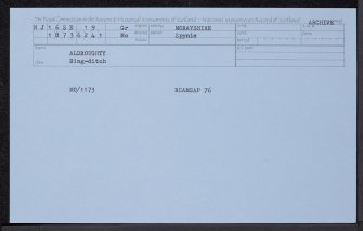 Aldroughty, NJ16SE 19, Ordnance Survey index card, Recto