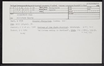 Quarrywood Hill, NJ16SE 22, Ordnance Survey index card, Recto