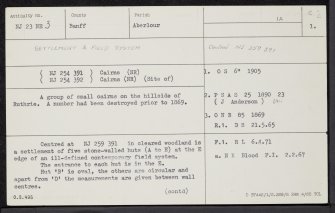 Tom Of Ruthrie, NJ23NE 3, Ordnance Survey index card, page number 1, Recto