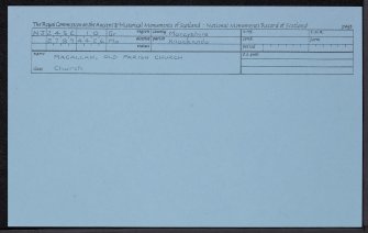 Church Of Macallan And Burial Ground With Elchies Mausoleum, NJ24SE 10, Ordnance Survey index card, Recto
