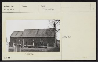 Birnie Parish Church, NJ25NW 1, Ordnance Survey index card, page number 2, Verso