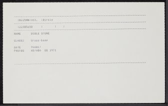 Bible Stone, NJ25NW 3, Ordnance Survey index card, Recto