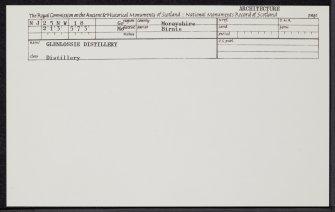 Glenlossie Distillery, NJ25NW 18, Ordnance Survey index card, Recto