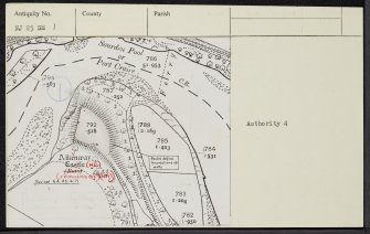 Aikenway Castle, NJ25SE 1, Ordnance Survey index card, Recto