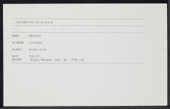 Drainie, NJ26NW 3.2, Ordnance Survey index card, Recto