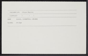 Elgin, 1 High Street, Museum, NJ26SW 101, Ordnance Survey index card, Recto