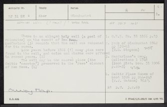 Ben Newe, NJ31SE 6, Ordnance Survey index card, page number 1, Recto