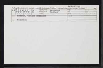 Dufftown, Mortlach Distillery, NJ33NW 20, Ordnance Survey index card, Recto