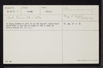 Gordon Castle, NJ35NE 11, Ordnance Survey index card, Recto