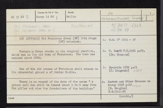 Old Fochabers, NJ35NW 2, Ordnance Survey index card, page number 1, Recto