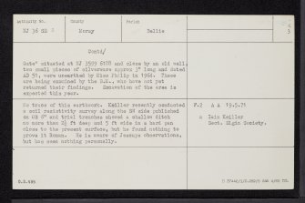 Roman Camp Gate, NJ36SE 3, Ordnance Survey index card, page number 3, Recto