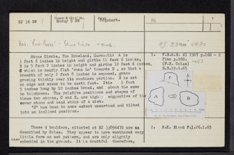 Browlands, Garmouth, NJ36SW 1, Ordnance Survey index card, page number 1, Recto