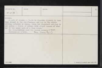 Tomnaverie, NJ40SE 1, Ordnance Survey index card, page number 2, Verso