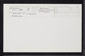 Battle Of Culblean, NJ40SW 1, Ordnance Survey index card, Recto