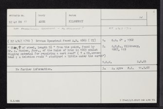 Mains Of Brux, NJ41NE 15, Ordnance Survey index card, Recto