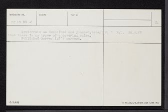 Glenkindie House, NJ41SW 2, Ordnance Survey index card, page number 2, Verso