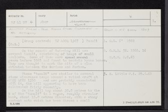 Cairnbeg Hill, NJ41SW 4, Ordnance Survey index card, page number 1, Recto
