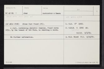 Upper Ord, NJ42NE 13, Ordnance Survey index card, Recto