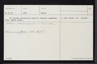 Mains Of Rhynie, NJ42NE 36, Ordnance Survey index card, page number 2, Verso