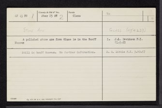 Glass, NJ43NW 1, Ordnance Survey index card, Recto