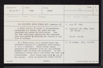 Nether Dumeath, NJ43NW 7, Ordnance Survey index card, page number 1, Recto