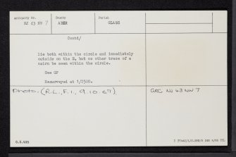 Nether Dumeath, NJ43NW 7, Ordnance Survey index card, Verso